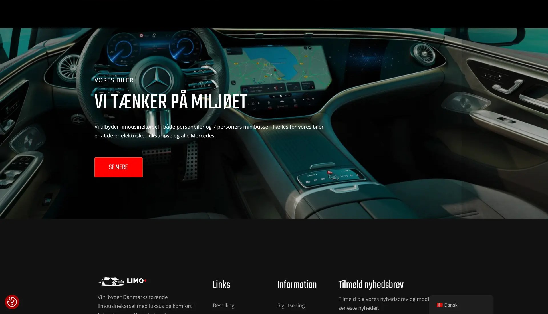 Hjemmeside for LimoPlus Denmark